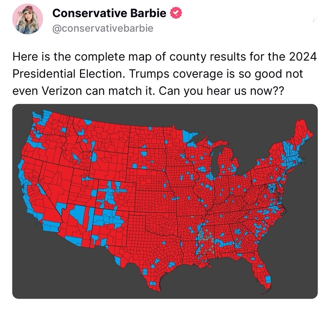 Check out the complete final 2024 election map and be surprised how red it is!!!